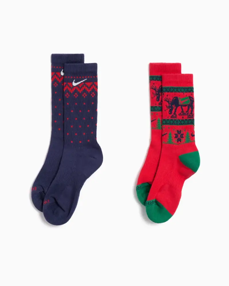 Chaussettes Nike Winter Wonderland (lot de 2) Unisexe Bleu / Rouge