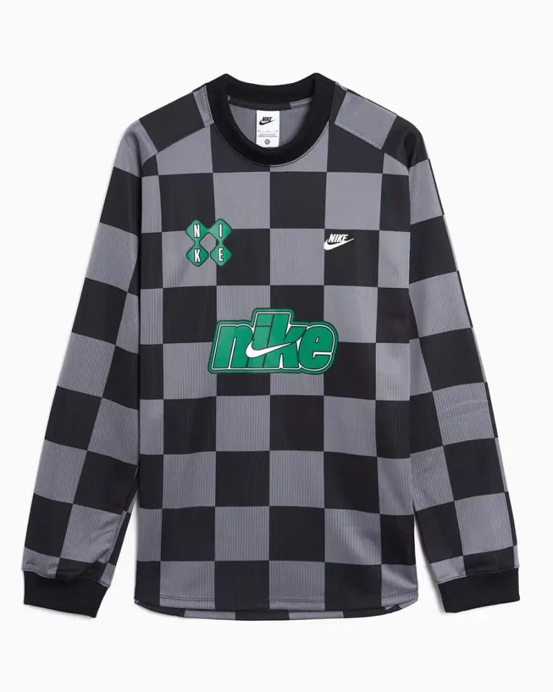 Maillot à carreaux manches longues Nike Sportswear Club Goalie Homme Noir / Gris