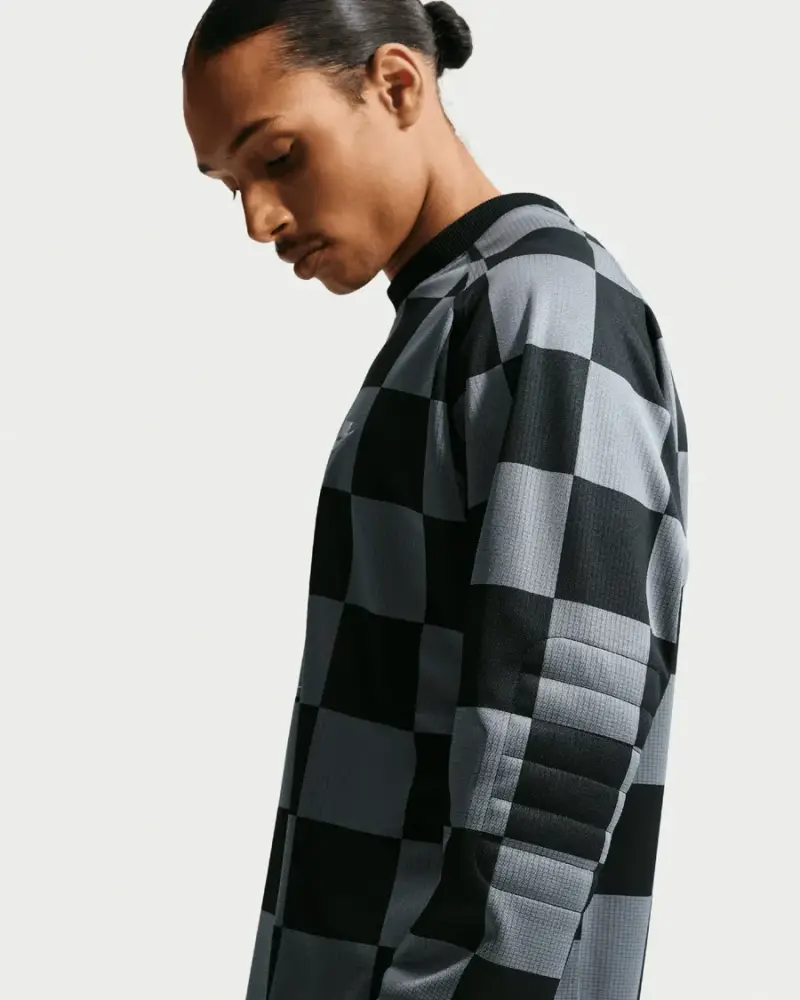 Maillot à carreaux manches longues Nike Sportswear Club Goalie Homme Noir / Gris