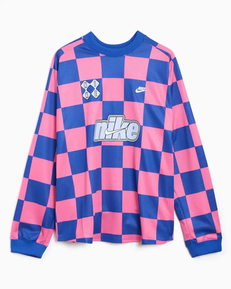 Maillot à carreaux manches longues Nike Sportswear Club Goalie Homme Bleu / Rose